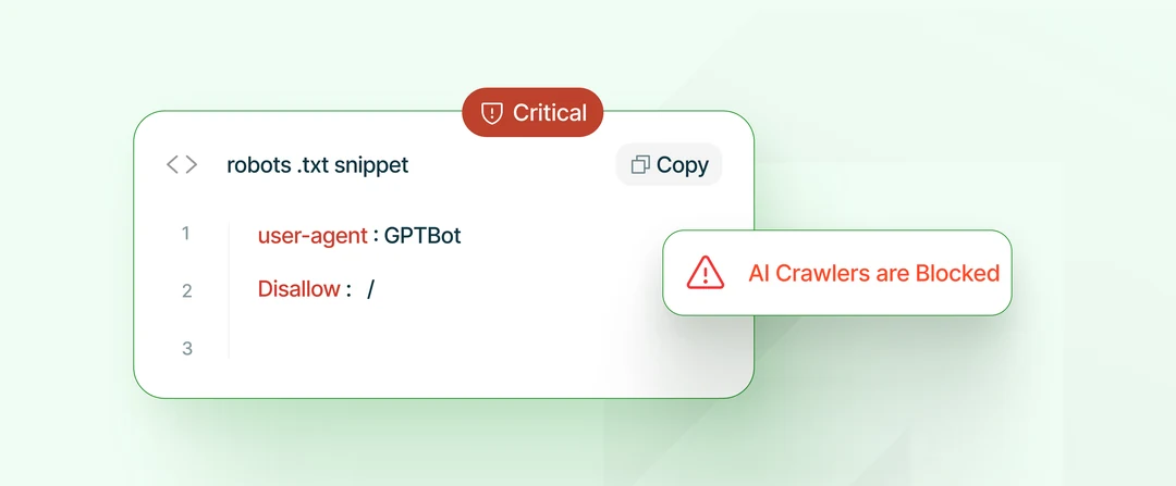 robots.txt file showing GPTBot, PerplexityBot, and ClaudeBot blocked from crawling the site